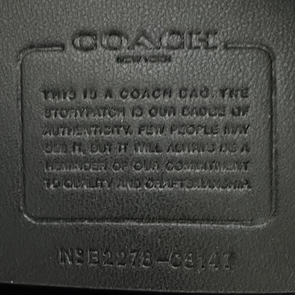 Coach Black Leather Tote with Chain Detail - Picture 3 of 10